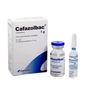 Cafazolbac 1G (Ceftriaxona) Polvo para solución inyectable x3und