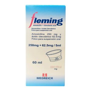 Fleming 250mg/62.5/5ml (Amoxicilina + Acido Clavulanico) Jarabe - Frasco 60ml