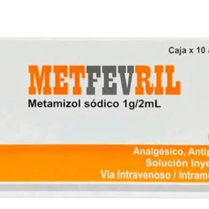 Metfevril (Metamizol) 1G/2ml Amp Dany - Caja x10amp