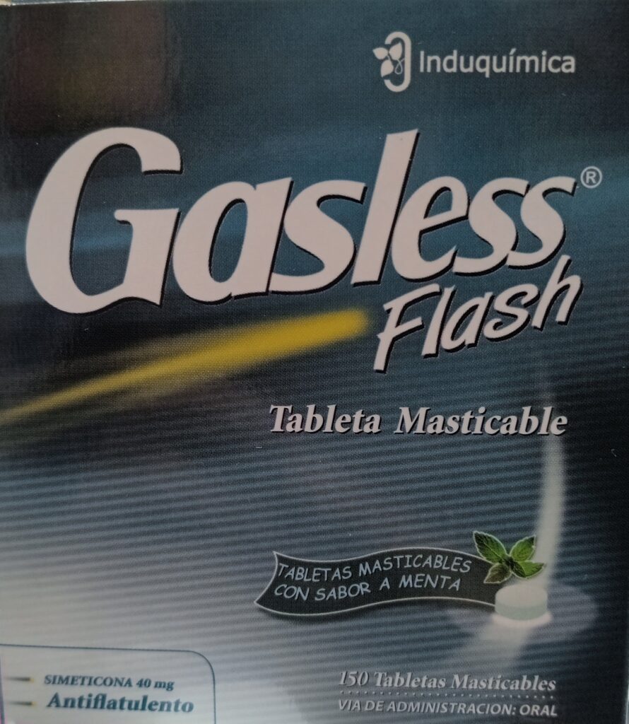 Gasless Flash 40mg Simeticona Tabletas Masticables Caja x150