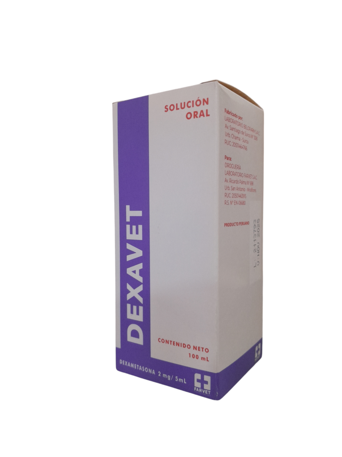 Dexavet (Dexametasona) 2 mg/5 ml Jarabe – Frasco 100 ml