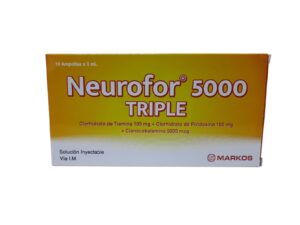 Neurofor 5000 triple ampolla  B1, B6, B12 x 1 unidad.