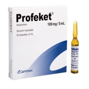 Profeket (Ketoprofeno 100mg/5ml) Solución inyectable I.V - Caja x5un(Envío 48H)(B)