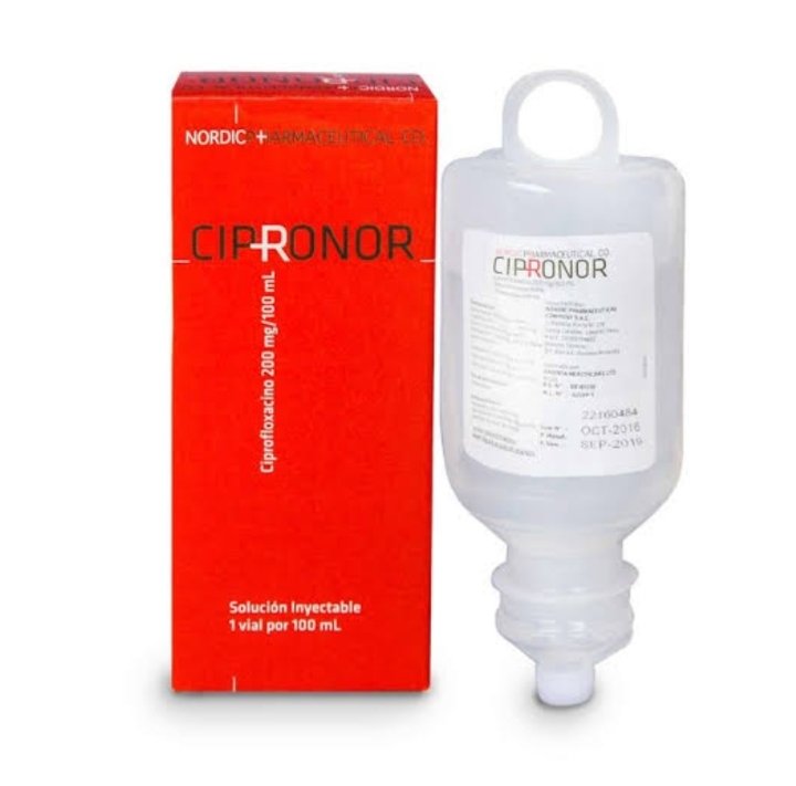 Cipronor 200mg/100ml (Ciprofloxacino) solución inyectable - Frasco 100ml (B)