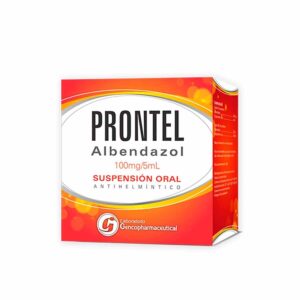 Prontel 100mg/5ml (Albendazol) Jarabe - Caja x2 Frasco de 20ml c/u (B)