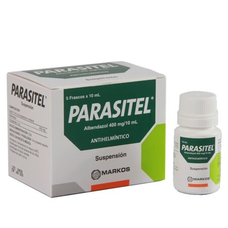 Parasitel (Albendazol 400mg/10ml) Jarabe - Caja x 5 Frasco de 10ml c/u (B)