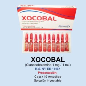 Xocobal cianocobalamina Amp IM cajax 10