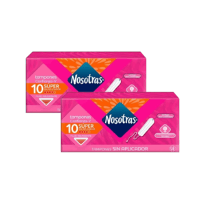 Nosotras Tampones Sin Aplicador Super - Pack x2 Cajas (8un c/u) (B)