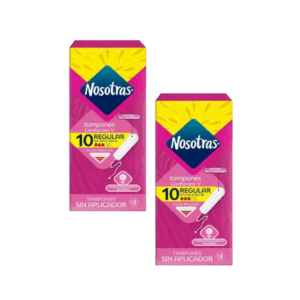 Nosotras Tampones Sin Aplicador Regular - Pack x2 Cajas (8un c/u) (B)