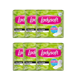 Ladysoft Toalla Higiénicas Normal - Pack x6 Paquetes (10un c/u) (B)