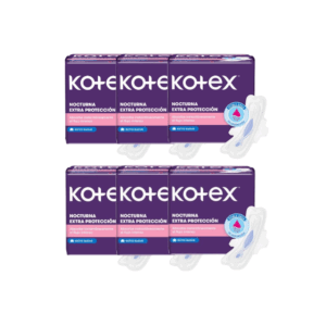 Kotex Nocturna Extra Protección - Pack x6 Paquetes (8un c/u) (B)