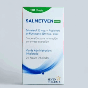 Salmeterol + fluticasona 25/250
(Salmetven) inhalador 120 dosis