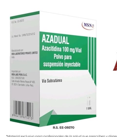 Azadual azacitidina 100mg caja x 1 vial inyectable