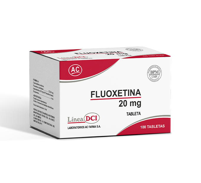 Fluoxetina 20mg tableta x 100 unid