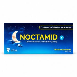 Noctamid 50mg (difenhidramina) - Caja x 30 tab Recubiertas.