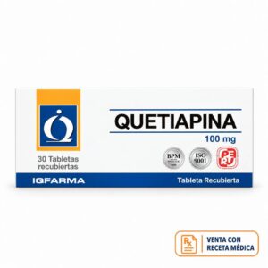Quetiapina 100mg - Caja x 30 tabletas Recubiertas.