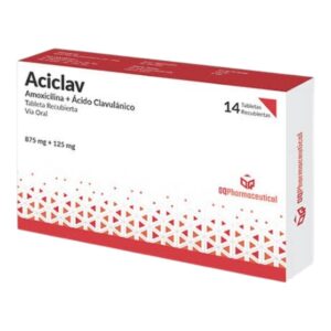 Aciclav amox + Acido  clavulanico 1gr - Caja x 14 Comprimidos