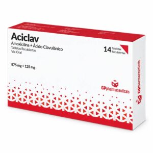 Aciclav amox + Acido clavulanico 1gr - Caja x 14 Comprimidos