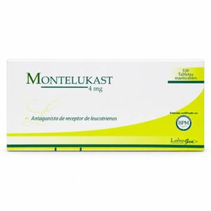 Montelukast 4mg - Caja x 100 tabletas masticables.